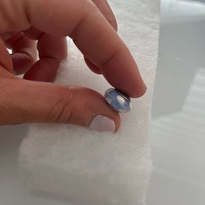 Blue and white teardrop Pandora charm